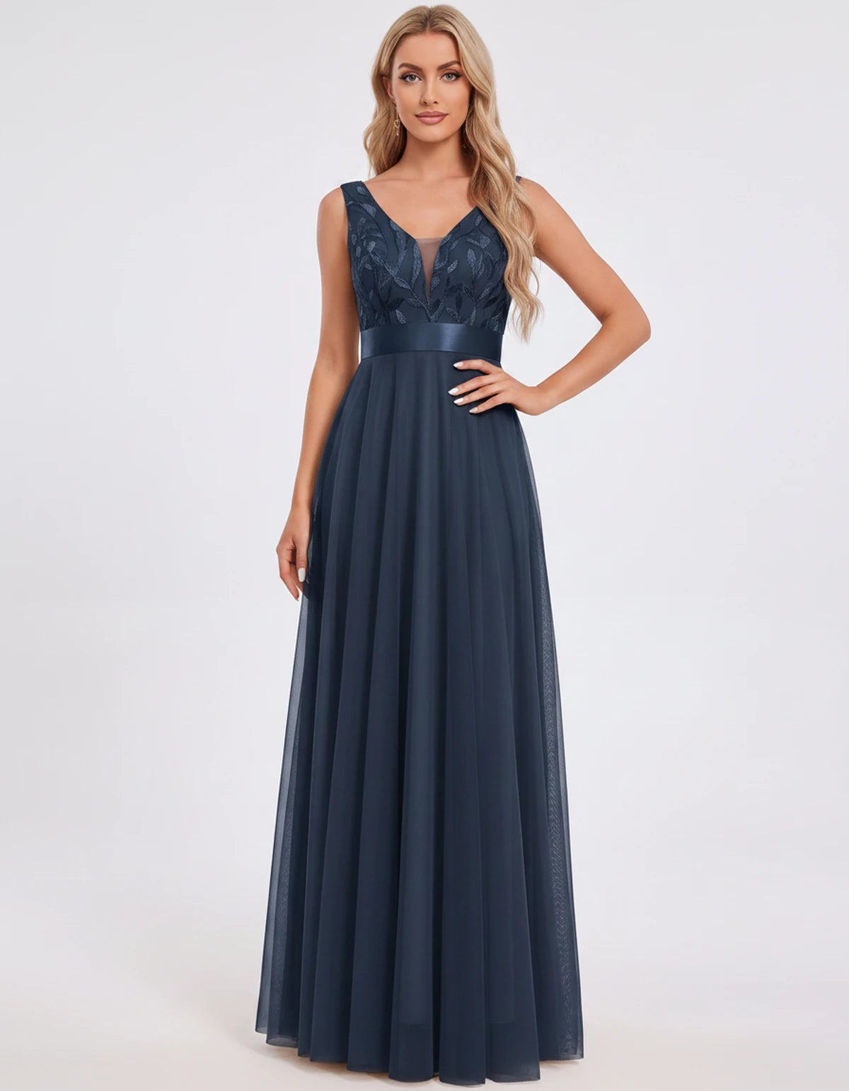 Zinnia Maxi Dress — Navy Blue | SKU: SD-13325-navyblue-2,SD-13325-navyblue-4,SD-13325-navyblue-6,SD-13325-navyblue-8,SD-13325-navyblue-10,SD-13325-navyblue-12,SD-13325-navyblue-14,SD-13325-navyblue-16,SD-13325-navyblue-16W,SD-13325-navyblue-18W,SD-13325-navyblue-20W,SD-13325-navyblue-22W