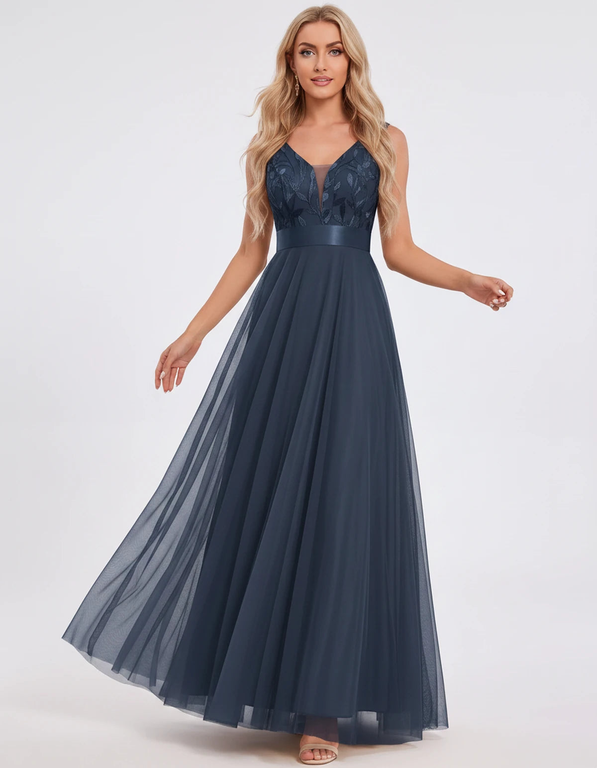 Zinnia Maxi Dress — Navy Blue | SKU: SD-13325-navyblue-2,SD-13325-navyblue-4,SD-13325-navyblue-6,SD-13325-navyblue-8,SD-13325-navyblue-10,SD-13325-navyblue-12,SD-13325-navyblue-14,SD-13325-navyblue-16,SD-13325-navyblue-16W,SD-13325-navyblue-18W,SD-13325-navyblue-20W,SD-13325-navyblue-22W