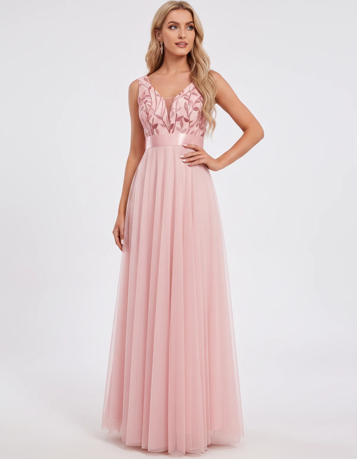 Zinnia Maxi Dress — Pink | SKU: SD-13325-pink-2,SD-13325-pink-4,SD-13325-pink-6,SD-13325-pink-8,SD-13325-pink-10,SD-13325-pink-12,SD-13325-pink-14,SD-13325-pink-16,SD-13325-pink-16W,SD-13325-pink-18W,SD-13325-pink-20W,SD-13325-pink-22W