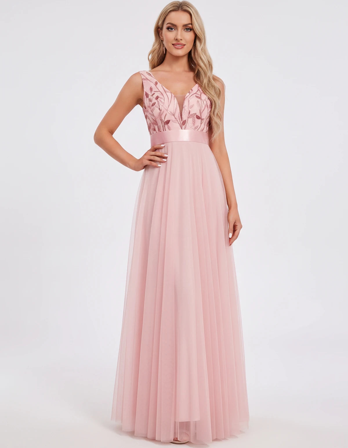 Zinnia Maxi Dress — Pink | SKU: SD-13325-pink-2,SD-13325-pink-4,SD-13325-pink-6,SD-13325-pink-8,SD-13325-pink-10,SD-13325-pink-12,SD-13325-pink-14,SD-13325-pink-16,SD-13325-pink-16W,SD-13325-pink-18W,SD-13325-pink-20W,SD-13325-pink-22W