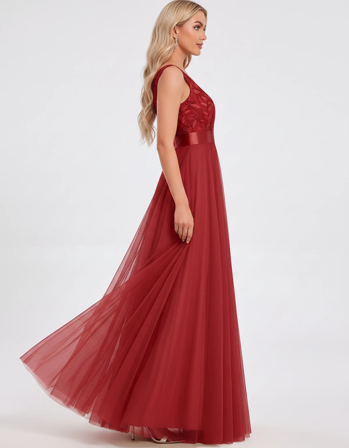 Zinnia Maxi Dress — Red | SKU: SD-13325-red-2,SD-13325-red-4,SD-13325-red-6,SD-13325-red-8,SD-13325-red-10,SD-13325-red-12,SD-13325-red-14,SD-13325-red-16,SD-13325-red-16W,SD-13325-red-18W,SD-13325-red-20W,SD-13325-red-22W