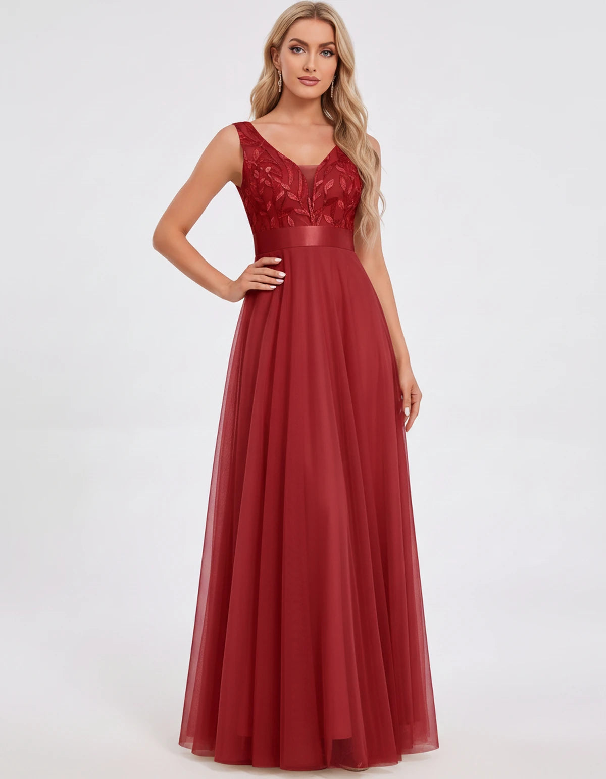 Zinnia Maxi Dress — Red | SKU: SD-13325-red-2,SD-13325-red-4,SD-13325-red-6,SD-13325-red-8,SD-13325-red-10,SD-13325-red-12,SD-13325-red-14,SD-13325-red-16,SD-13325-red-16W,SD-13325-red-18W,SD-13325-red-20W,SD-13325-red-22W